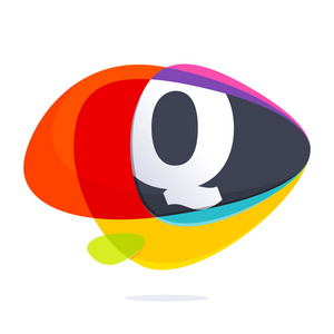 Q 信与椭圆相交徽标
