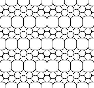矢量现代无缝几何图案正方形,黑色和白色抽象几何背景, 枕头打印