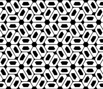 矢量现代无缝神圣几何图案幻觉 黑色和白色抽象几何背景 枕头打印 单色复古纹理 时髦时尚设计