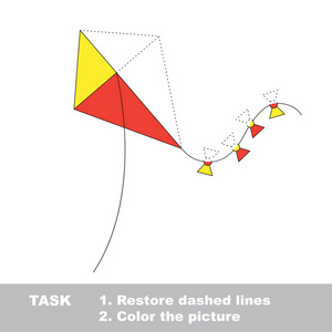 矢量跟踪游戏。玩具风筝是彩色