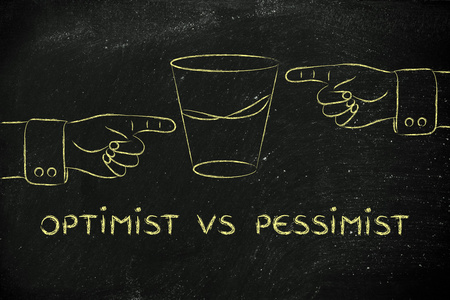 乐观主义者与悲观主义者的概念照片