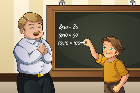 学生解决数学问题的类照片