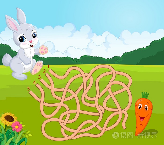 帮助小兔子在迷宫中找到对胡萝卜的方式