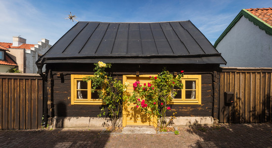 在中世纪的城市在哥特兰岛上，瑞典维斯比规则  中的老房子