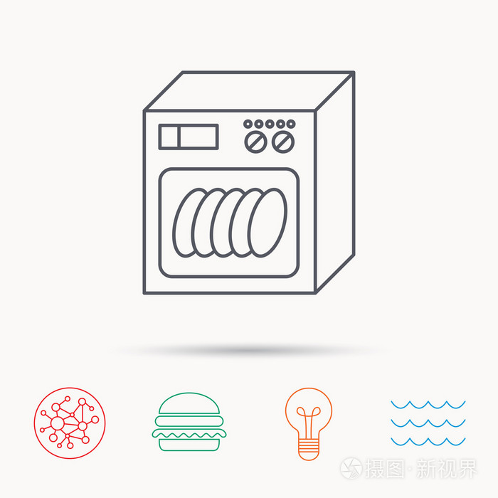 洗碗机图标厨房电器标志
