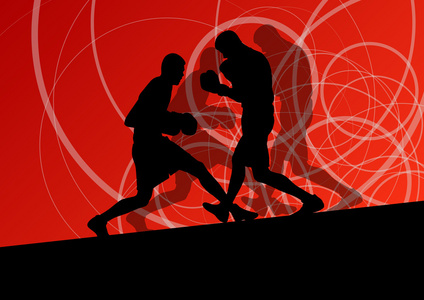 拳击运动员动作运动矢量背景照片