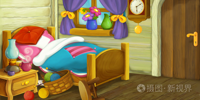 卡通场景-房子-卧室