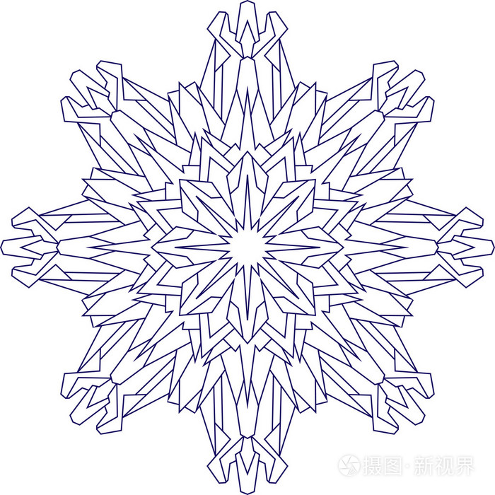 在着色的蓝色色调的雪花插画-正版商用图片1kssv7-摄图新视界