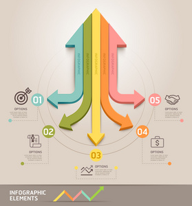 现代箭头信息图表模板。矢量插画