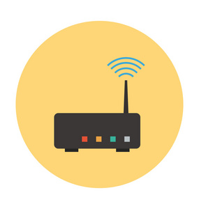 wifi 路由器彩色矢量图照片