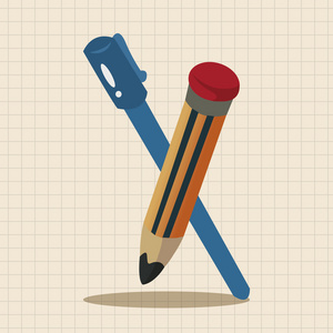 铅笔和钢笔主题元素图标元素