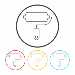 油漆刷线图标矢量图