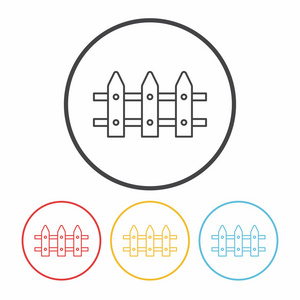 花园篱笆线图标