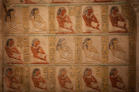 埃及古老的墙的细节