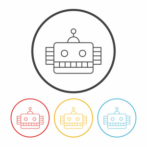 玩具机器人图标矢量图
