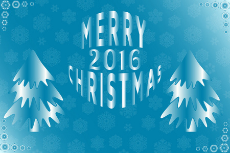 快乐圣诞和 2016 年新的一年快乐贺卡与美丽的烟花，在夜里。闪亮的圣诞节背景。矢量图
