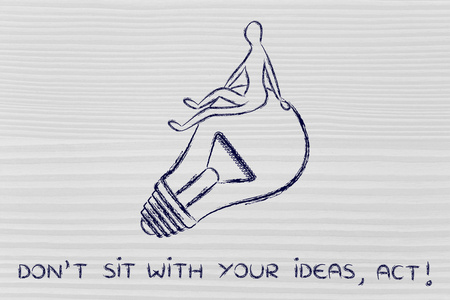 就坐不要坐在一起你的想法,就行动!插图照片