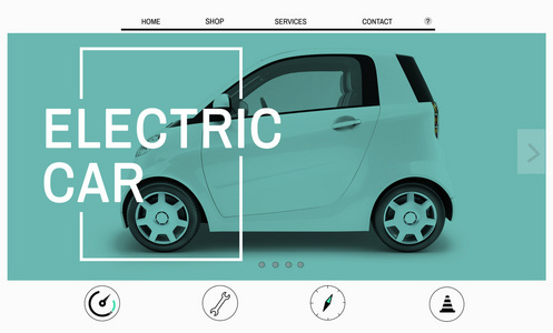 汽车网站主页布局概念图片