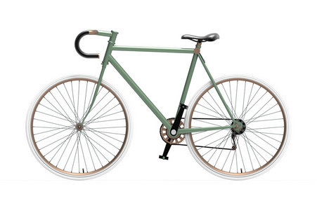 固定的齿轮市自行车绿色