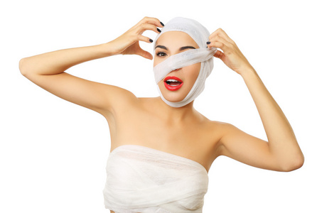 红色的纱布图片