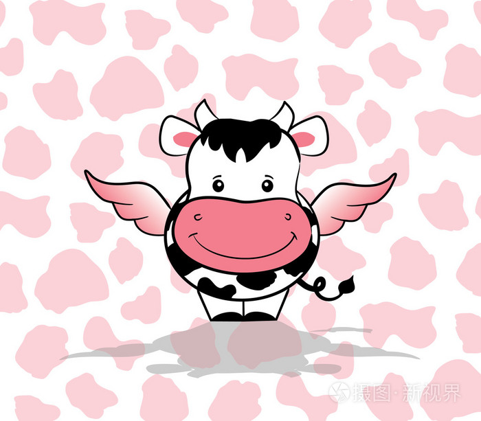 牛与翅膀矢量图