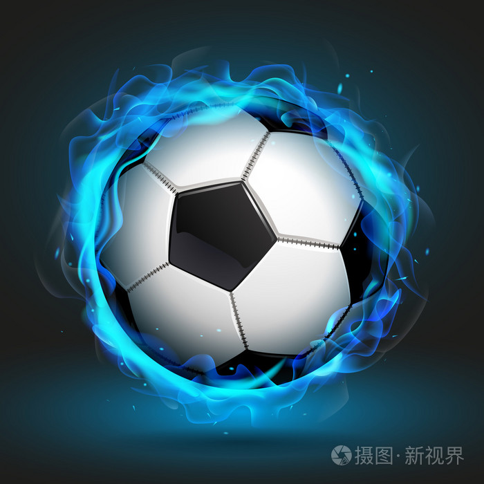 足球在蓝色火焰