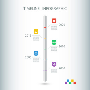 时间线图表设计模板。矢量图