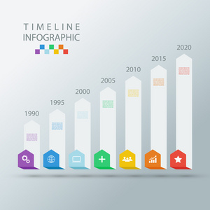 时间线图表设计模板。矢量图