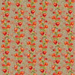 无缝壁纸豌豆花波尔卡设计红色小苍兰繁花似锦