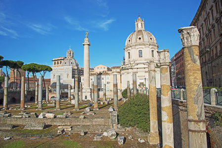 图拉真柱和大教堂 Ulpia，罗马，意大利