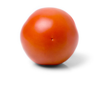 在白色背景上的新鲜番茄