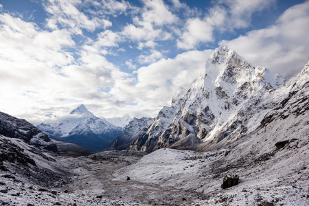 昆布谷在喜马拉雅山的风景