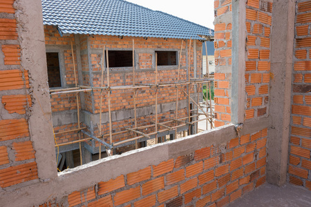 墙体砖在住宅建筑施工现场