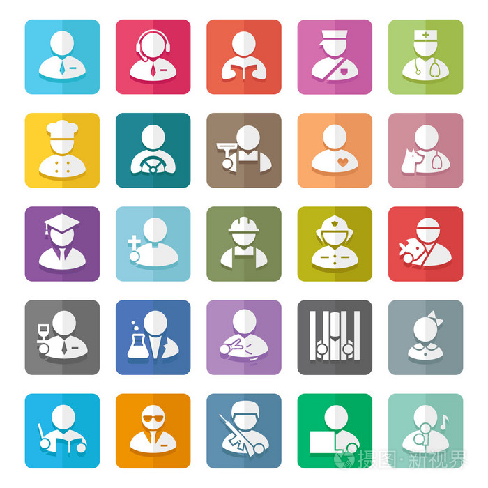 职业颜色矢量图标