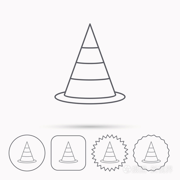 交通锥图标.道路警告标志插画-正版商用图片1ktr9j-摄图新视界