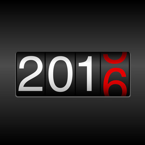 2016 新年里程表黑色和红色