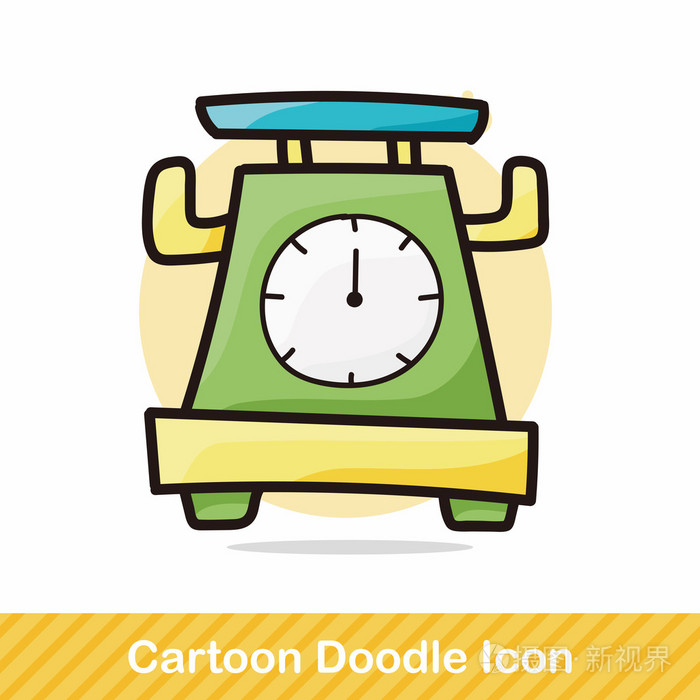 称重机彩涂鸦矢量插图