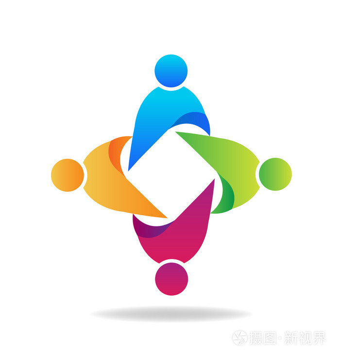 徽标团队业务统一人矢量