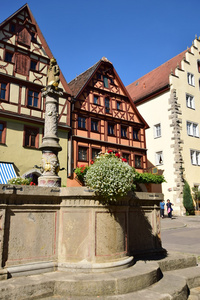 查看在罗腾堡，巴伐利亚，德国历史城镇