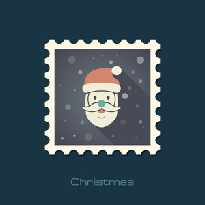 圣诞老人的脸。圣诞邮票