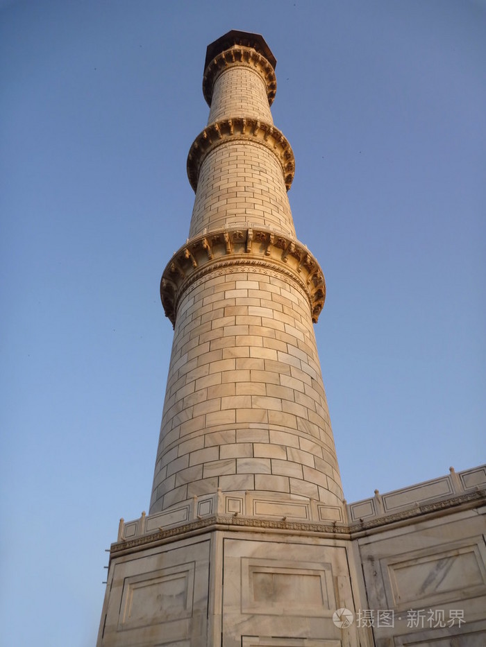 在thaj泰姬陵的白色大理石塔