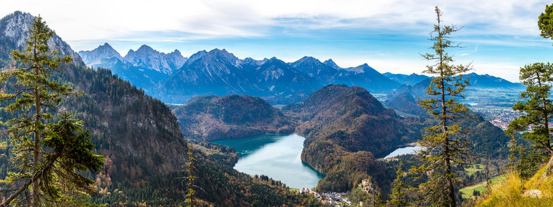 阿尔卑斯山和湖泊在德国