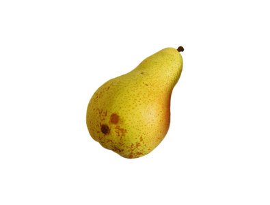 梨在白色背景上吃
