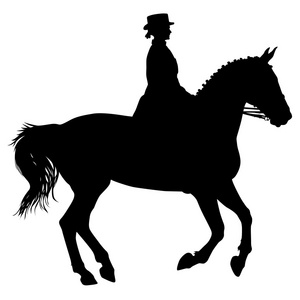 马和骑师的矢量轮廓
