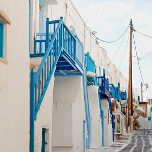 在海岛上的希腊 antorini 欧洲老房子和白色颜色