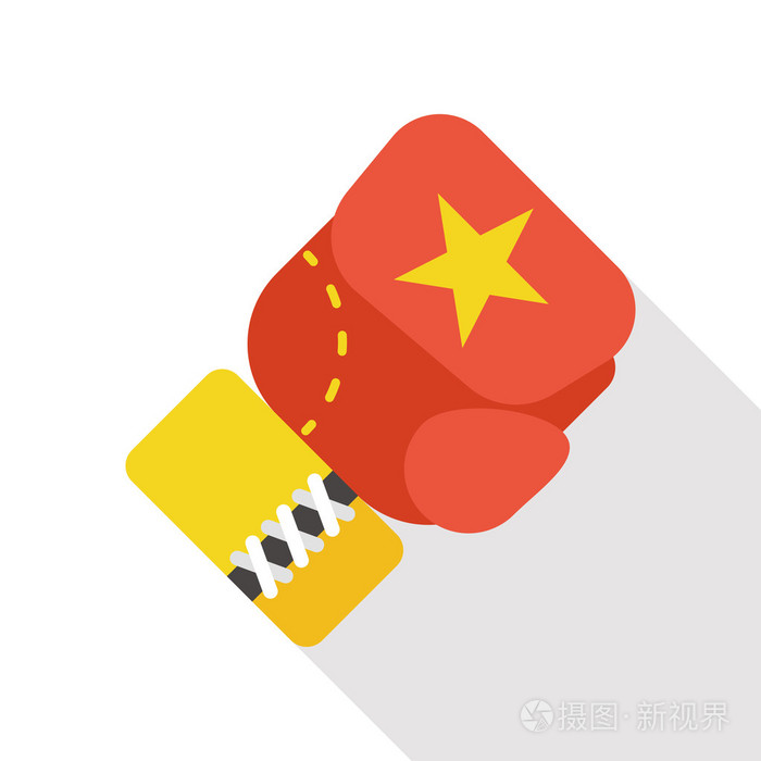 拳击手套平面图标