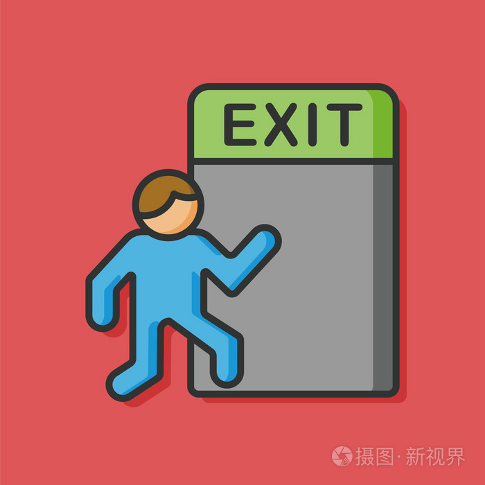 紧急出口矢量图标插画-正版商用图片1kuwtg-摄图新视界