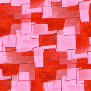 无缝管企业红色粉红色的方形立体抽象水彩手工壁纸