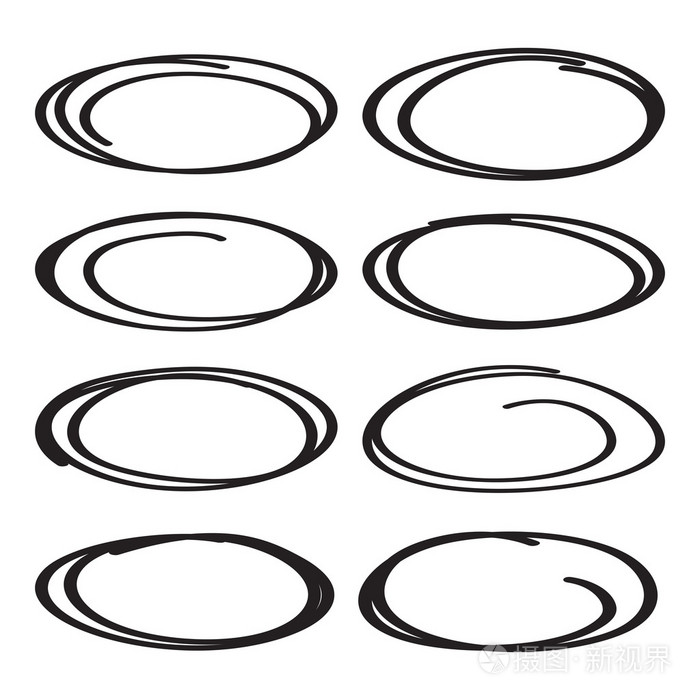 摄图新视界 插画 标志,符号 黑色椭圆形标记.eps
