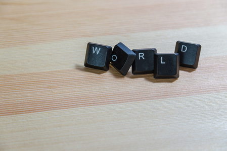 木地板上的世界词键盘